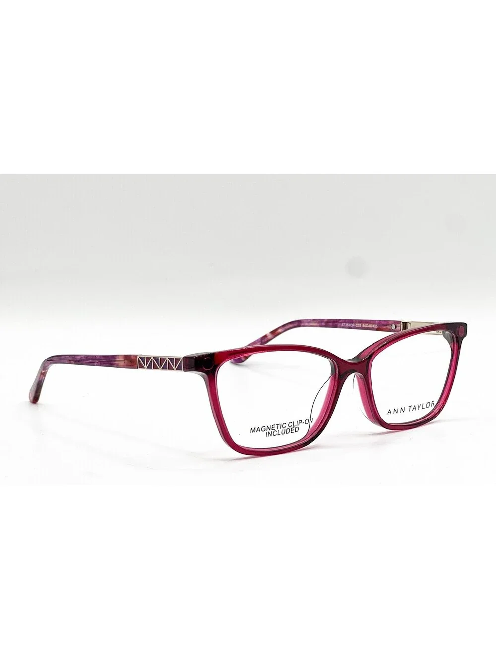 Ann Taylor At351Cp C03 Transparent Mulberry Eyeglasses W/ Clip 54-15-135